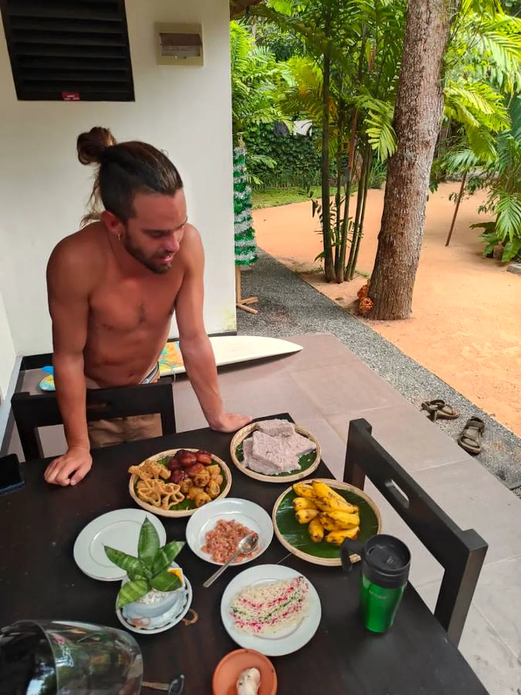 Fresh home-cooked food being served